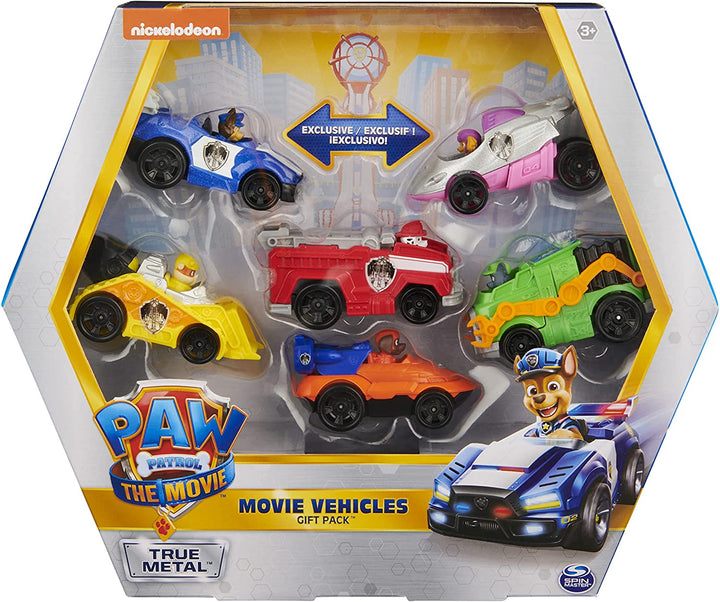 PAW Patrol True Metal Movie Geschenkpackung mit 6 Sammler-Spielzeugautos aus Druckguss, 1:55 S