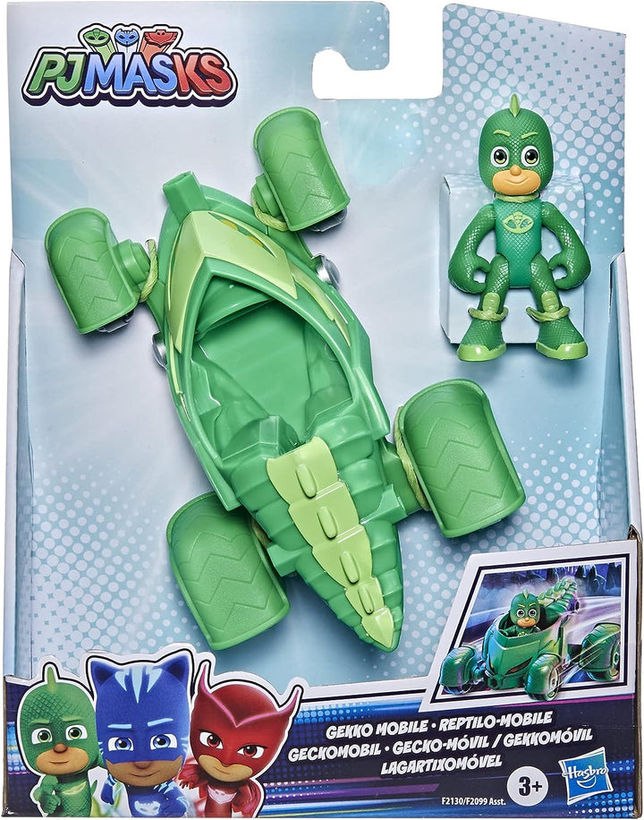 PJ MASKS F2130 Mobiles Vorschulspielzeug, Auto mit Gekko-Actionfigur für Kinder ab 3 Jahren