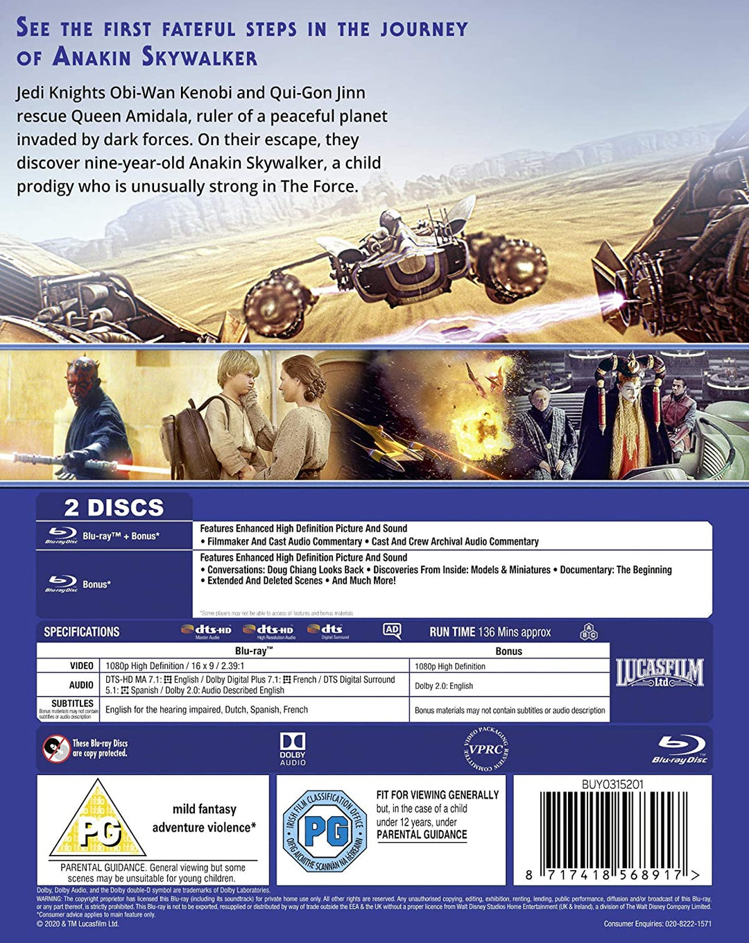 Star Wars Episode I: Die dunkle Bedrohung – Science-Fiction [Blu-ray]