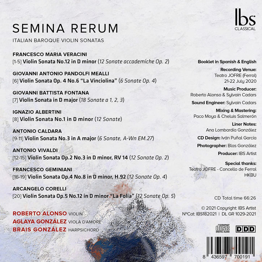 Roberto Alonso - Semina Rerum [Roberto Alonso; Aglaya Gonzlez; Brais Gonzlez] [Ibs Classical: IBS182021] [Audio CD]