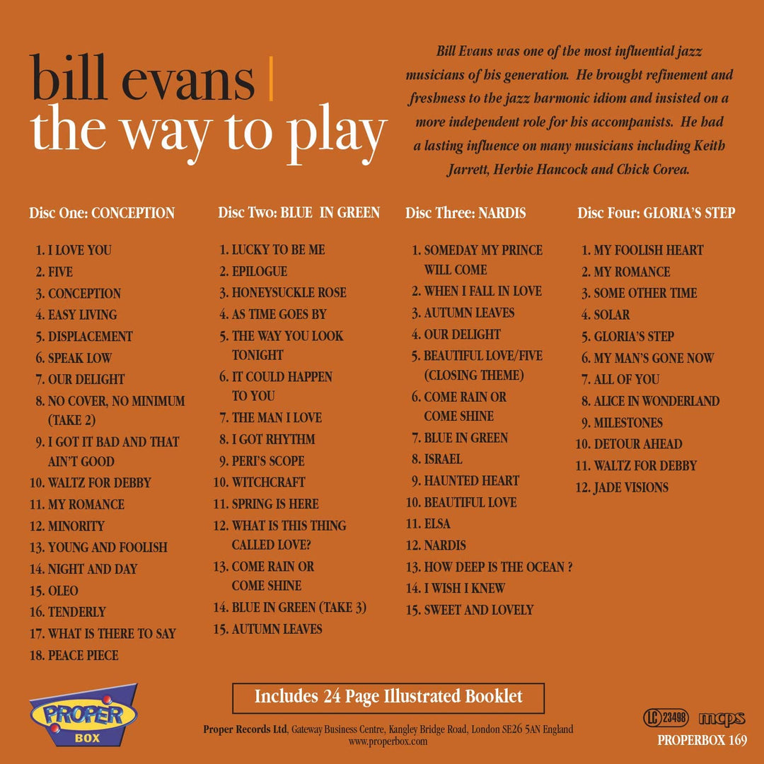 Bill Evans – The Way To Play [Audio-CD]