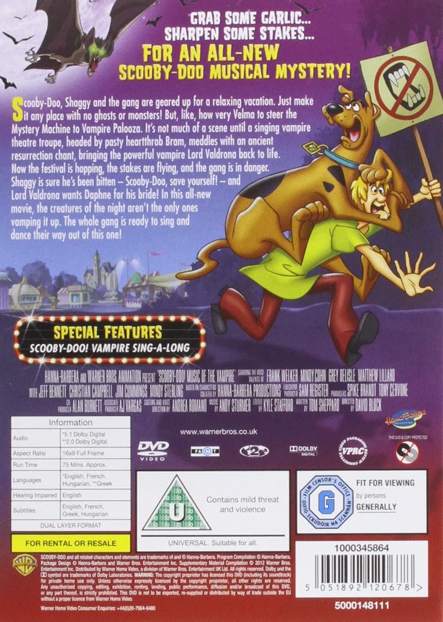 Scooby-Doo: Music Of The Vampire [2011] [2012] -Mystery/Adventure [DVD]