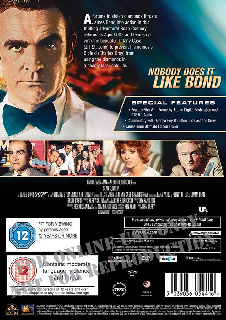 Diamonds Are Forever [1971] – Action/Thriler [DVD]