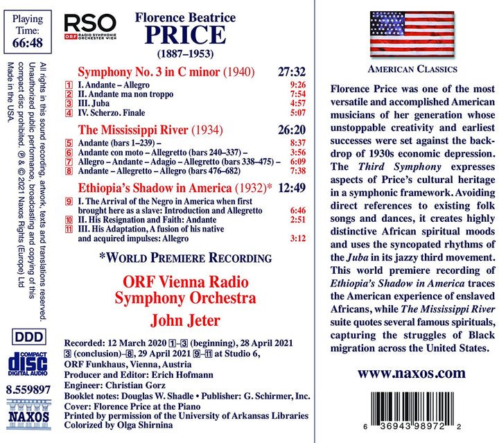 ORF Radio-Symphonieorchester Wien - Preis: Symphonie Nr. 3 [ORF Radio-Symphonieorchester Wien; John Jeter] [Naxos: 8559897] [Audio CD]