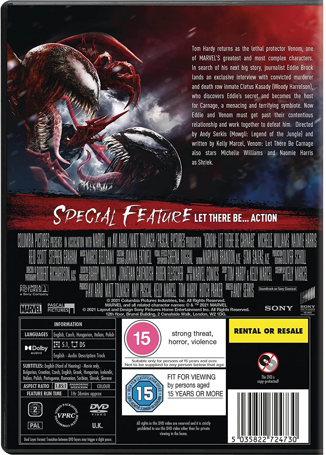 Venom: Let There Be Carnage [DVD] [2021] – Action/Abenteuer [DVD]