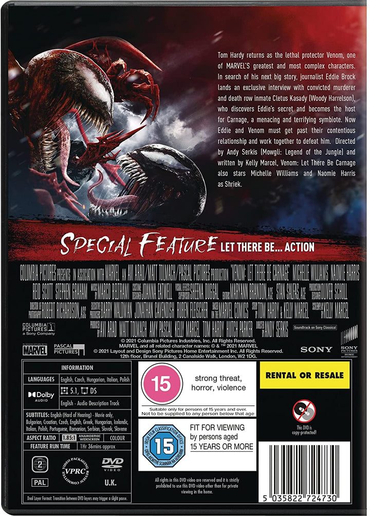 Venom: Let There Be Carnage [DVD] [2021] – Action/Abenteuer [DVD]