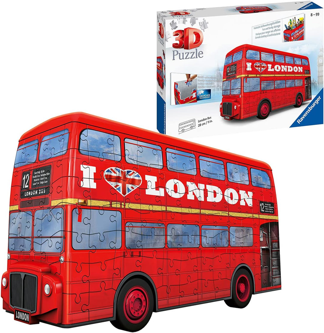 Ravensburger 3D-Puzzle „Roter Londoner Bus“ für Kinder ab 8 Jahren – 216 Teile