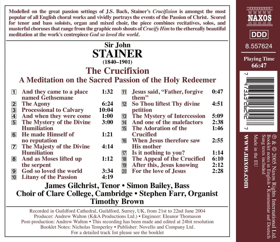 Stainer - The Crucifixion - [Audio CD]