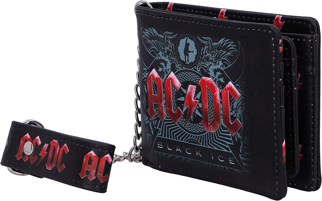 Offiziell lizenziertes AC/DC Black Ice Album-Portemonnaie und Kette von Nemesis Now, 11 cm