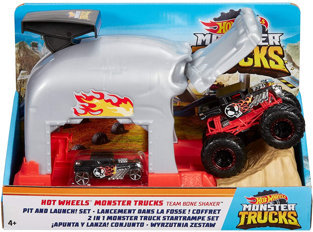 Hot Wheels Monster Trucks Pit And Launch Play Set Asst