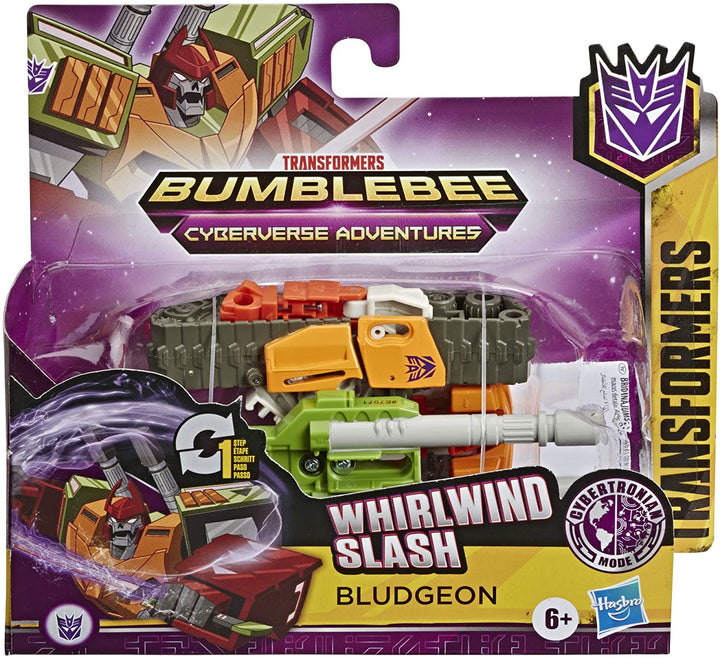 TRANSFORMERS Bumblebee Cyberverse Adventures Action Attackers: 1-Step Bludgeon Actionfigur, Whirlwind Slash Action Attack Move, 10,5 cm