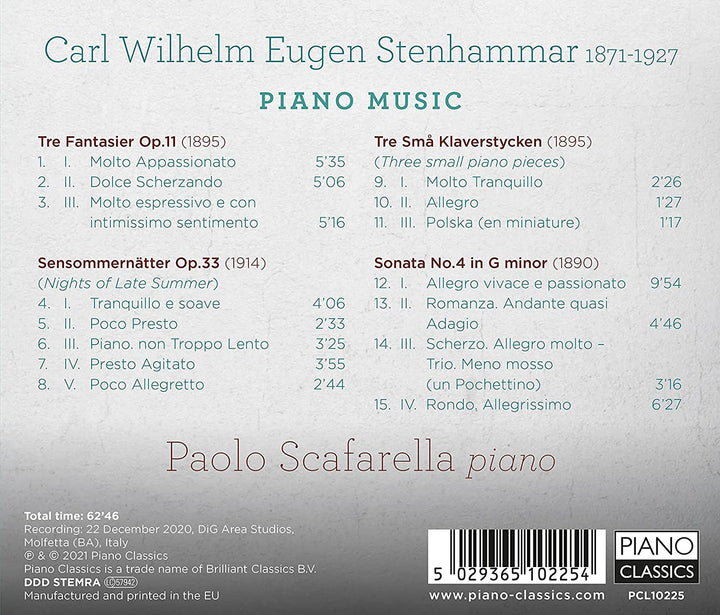 Paolo Scafarella - Stenhammar: Klaviermusik [Audio-CD]