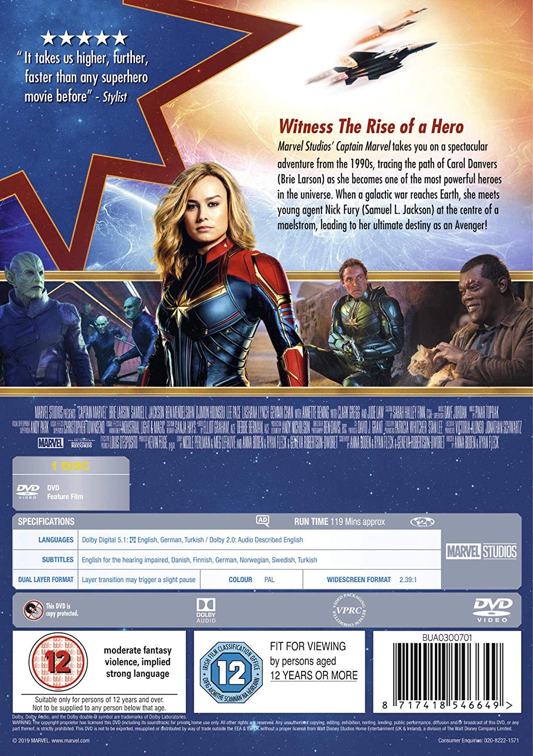 Marvel Studios Captain Marvel – Action/Abenteuer [DVD]