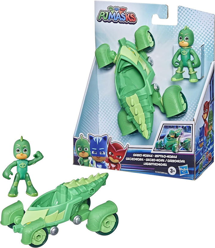 PJ MASKS F2130 Mobiles Vorschulspielzeug, Auto mit Gekko-Actionfigur für Kinder ab 3 Jahren