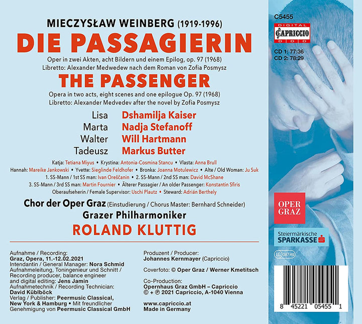 Dshamilja Kaiser - Weinberg: Die Passagierin [Dshamilja Kaiser; Nadja Stefanoff; Will Hartmann; Markus Butter; Chor der Opera Graz; Grazer Philharmoniker; Roland Kluttig] [Capriccio: C5455] [Audio CD]