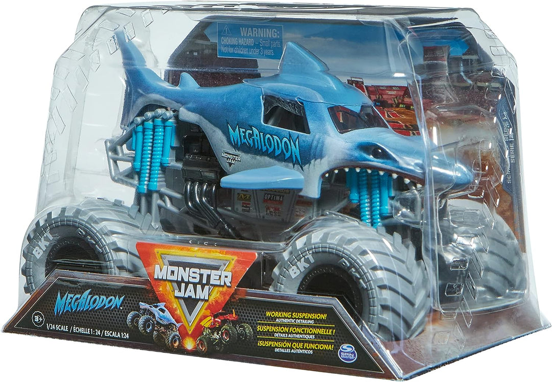 Monster Jam, offizieller Megalodon-Monstertruck, Sammler-Druckgussfahrzeug, 1:24