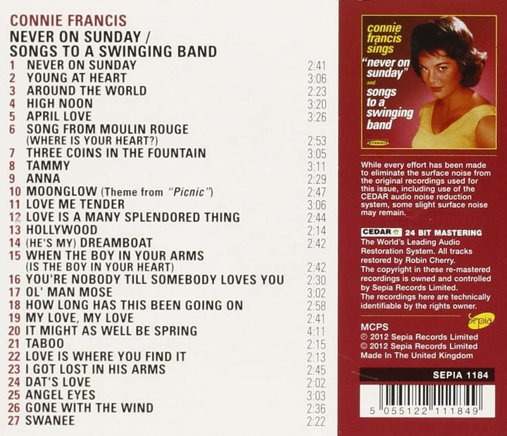 Never On Sunday / Songs To A Swinging Band - Connie Francis [Audio-CD]