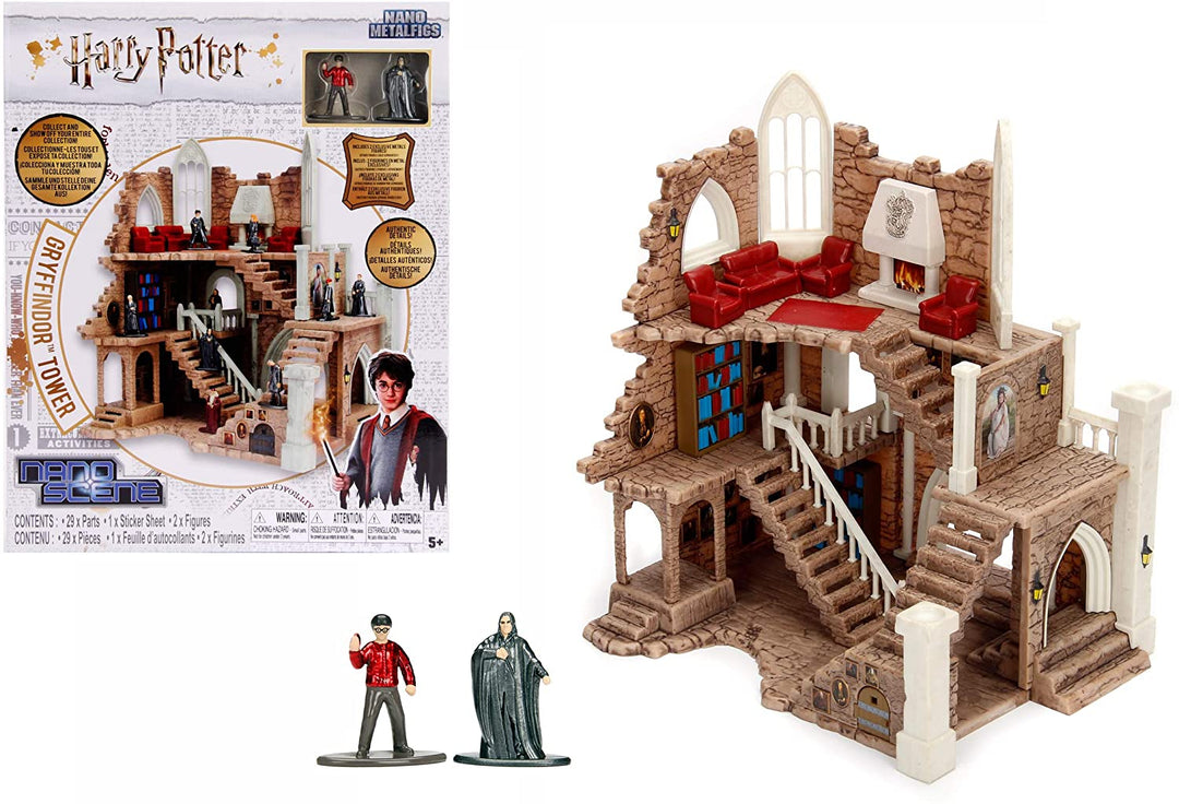 Jada – Harry Potter – 253185001 – Gryffindor-Turm-Spielset + 2 Metallfiguren, 4 cm