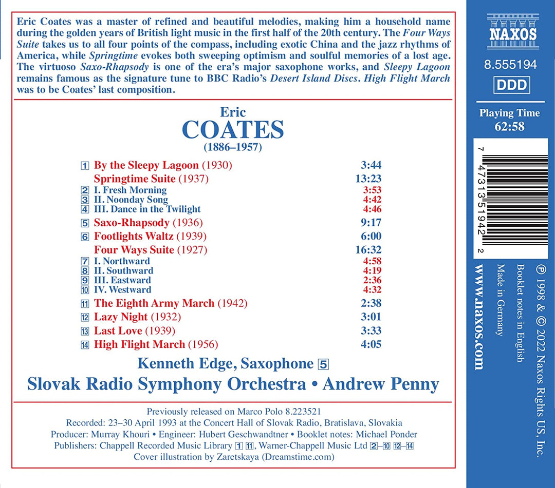 Coates: Springtime Suite [Sinfonieorchester des Slowakischen Rundfunks; Andrew Penny] [Naxos: [Audio CD]