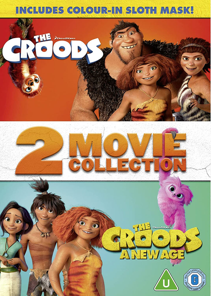 Die Croods 1 &amp; 2 (einschließlich ausgemalter Faultiermaske) [2021] [DVD]