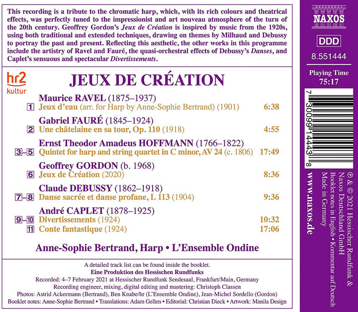 Caplet: Jeux De Creation [Anne-Sophie Bertrand; L'Ensemble Ondine] [Naxos: 85514 [Audio CD]