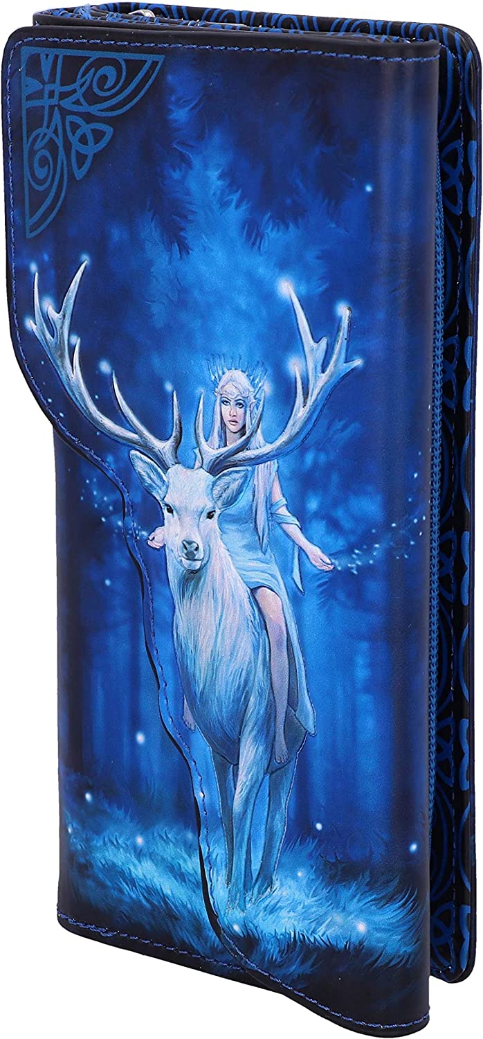 Nemesis Now Anne Stokes Fantasy Forest Elfenkönigin und Hirsch geprägte Geldbörse, Blau