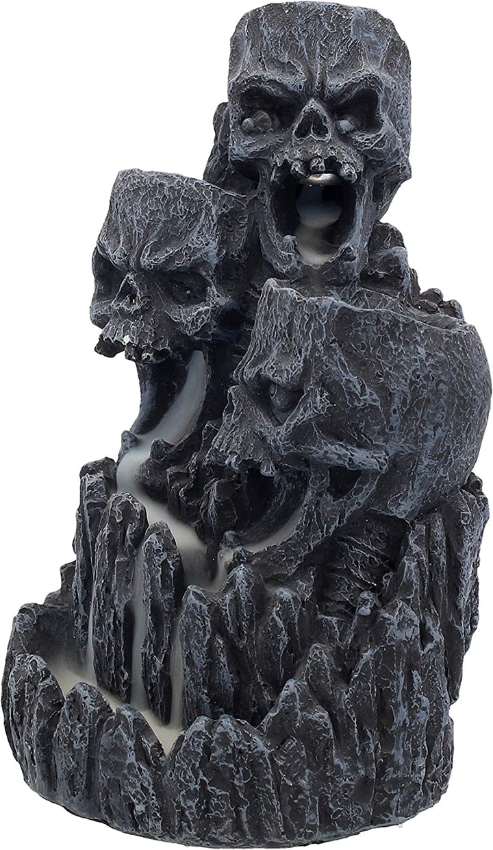 Nemesis Now Totenkopf-Rückflussturm-Räuchergefäß, 17,5 cm, Schwarz, Kunstharz