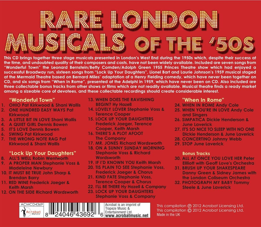 Seltene Londoner Musicals der 50er Jahre – [Audio-CD]