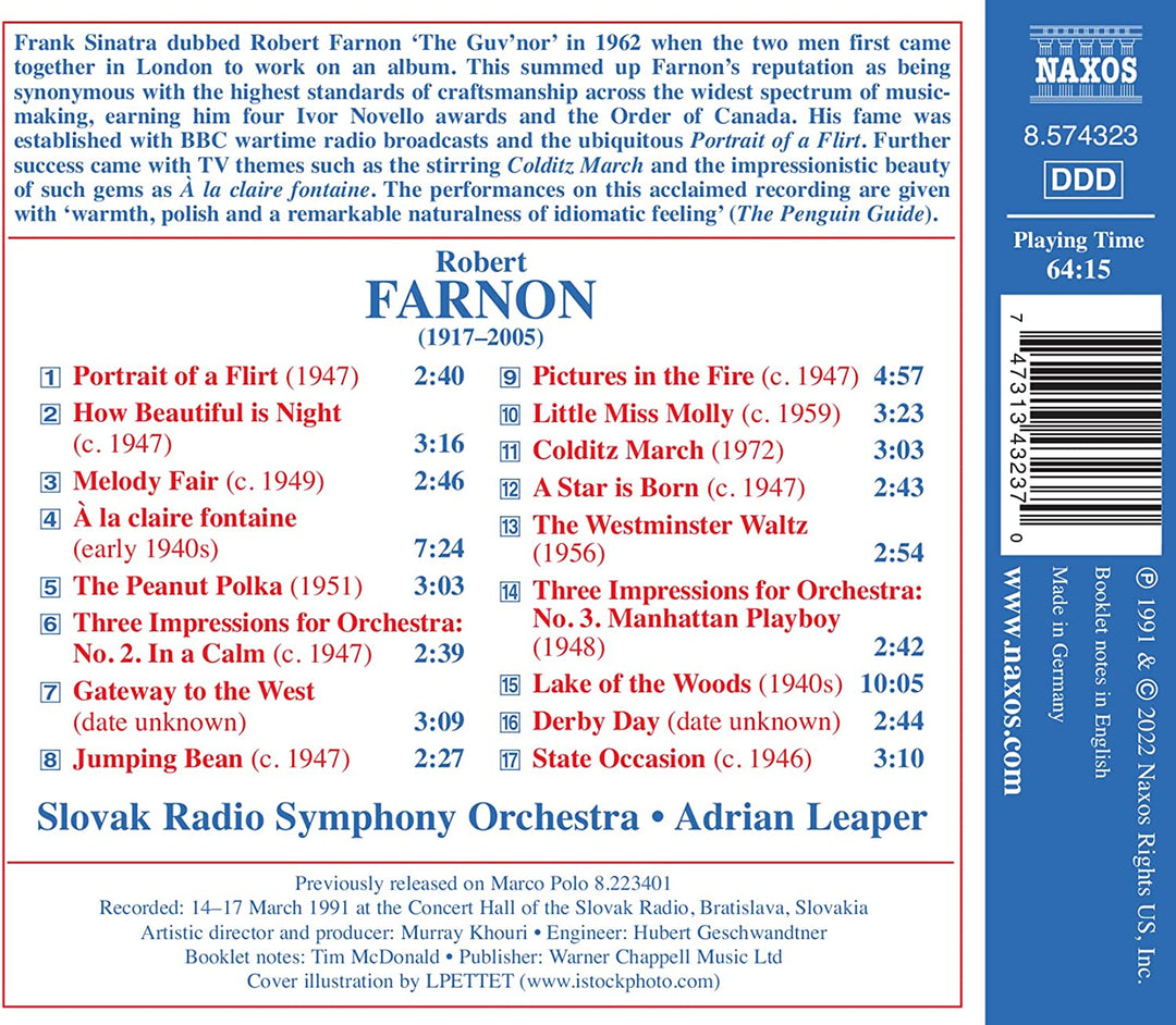 Symphonieorchester des Slowakischen Rundfunks – Farnon: The Westminster Waltz – Britische Unterhaltungsmusik, Vol. 9 [Sinfonieorchester des Slowakischen Rundfunks; Adrian Leaper] [Naxos: 8574323] [Audio CD]