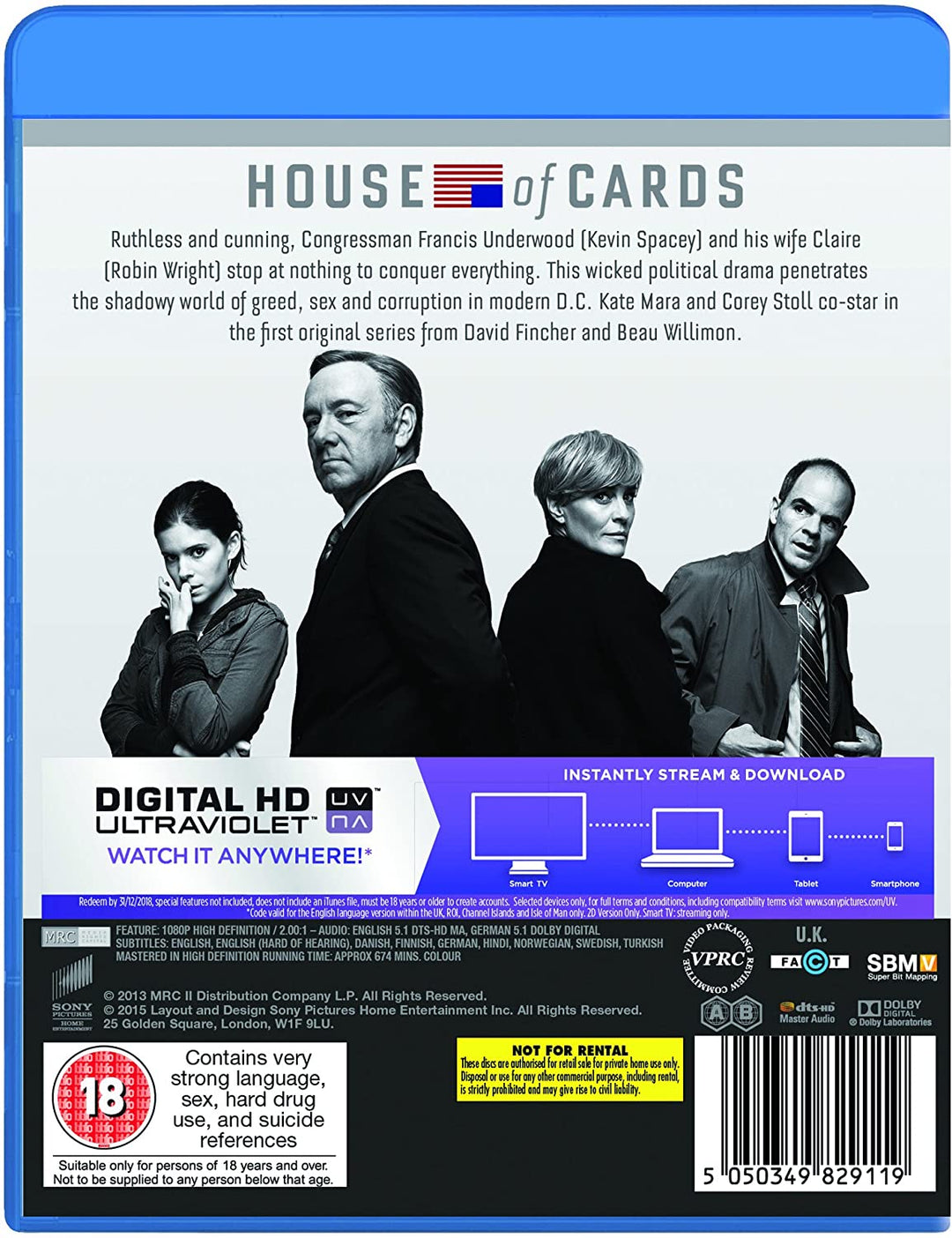 House of Cards – Staffel 1 – Drama [Blu-ray]