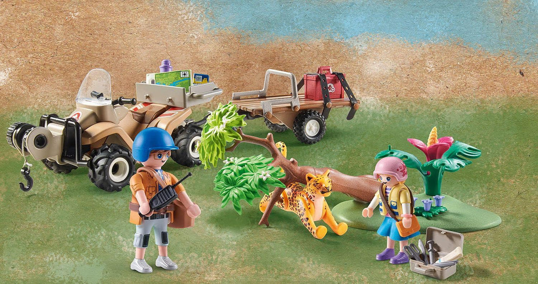 PLAYMOBIL Wiltopia 71011 Tierrettungsquad mit Spieltieren, nachhaltiges Spielzeug für Kinder