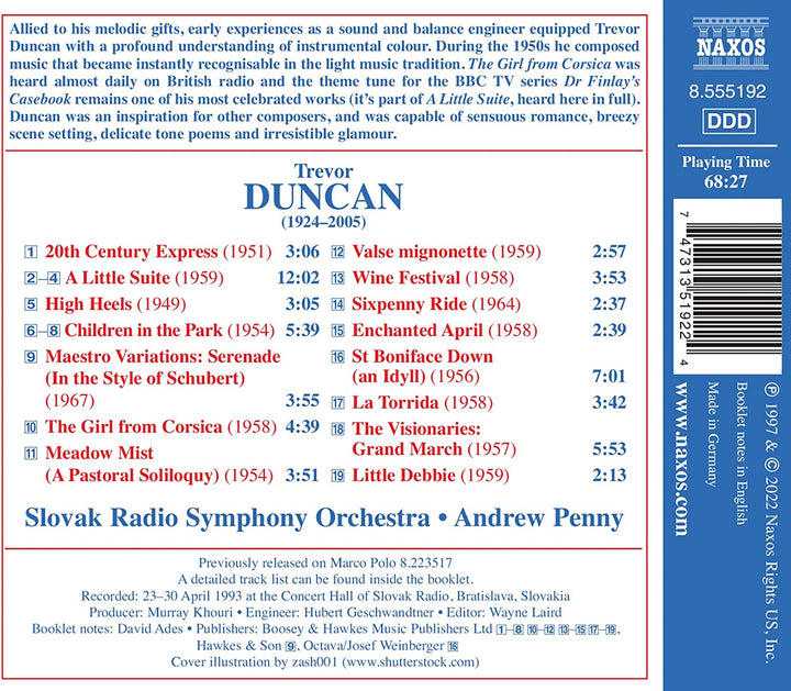 Duncan: British Light Music, Vol. 8 [Slovak Radio Symphony Orchestra; Andrew Penny] [Naxos: 8555192] [Audio CD]