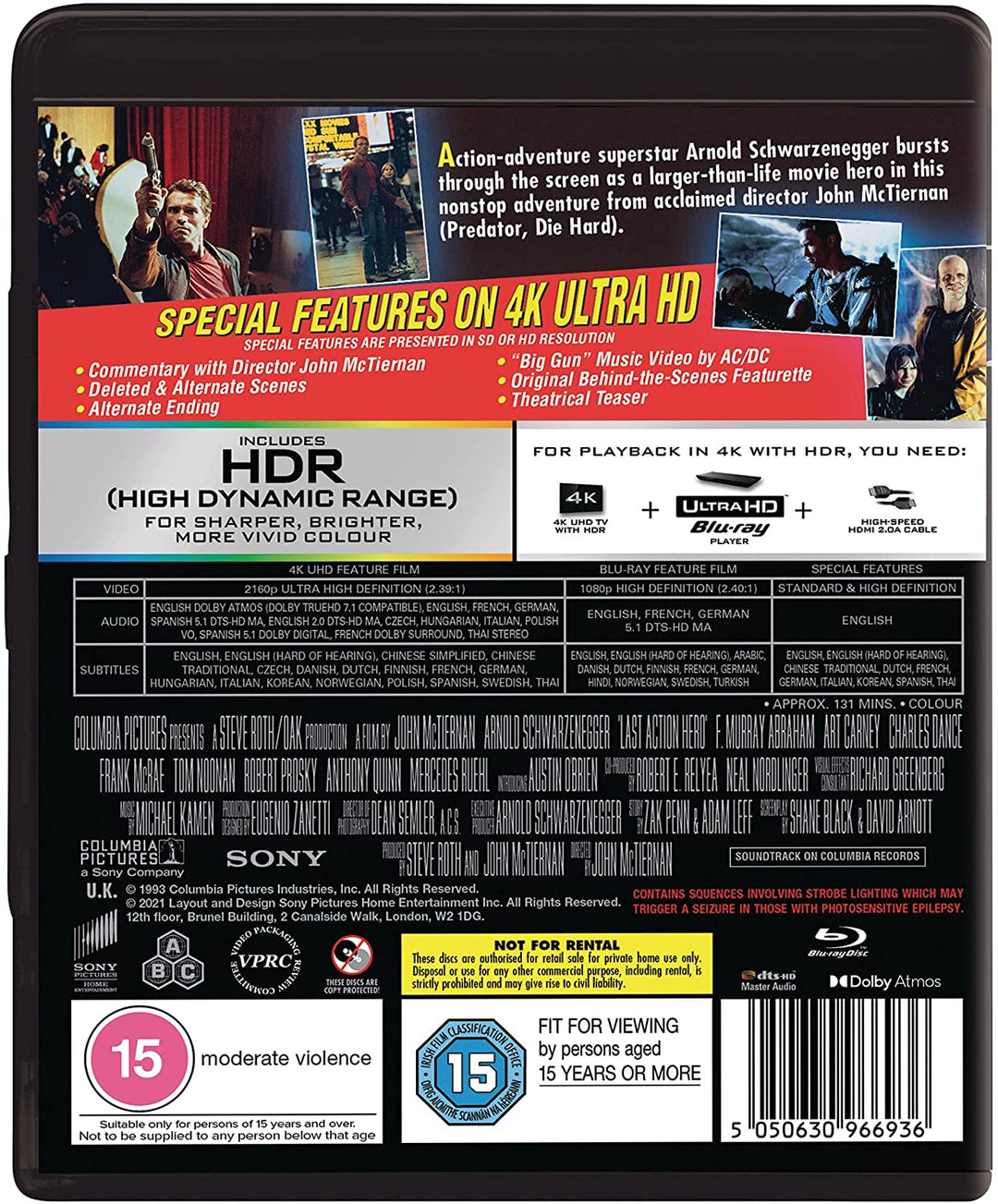 Last Action Hero (2 Discs - UHD & BD) - Action/Comedy [Blu-ray]