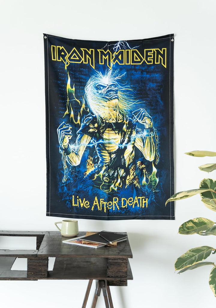 Grupo Erik Iron Maiden Decorative Flag | 27.5 x 39.3 inches - 70 x 100 cm | Wall Tapestry