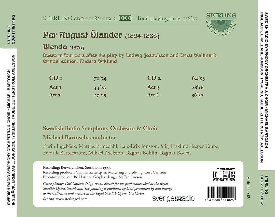 Per August Ölander: Blenda (Opera in Four Acts) [Audio CD]