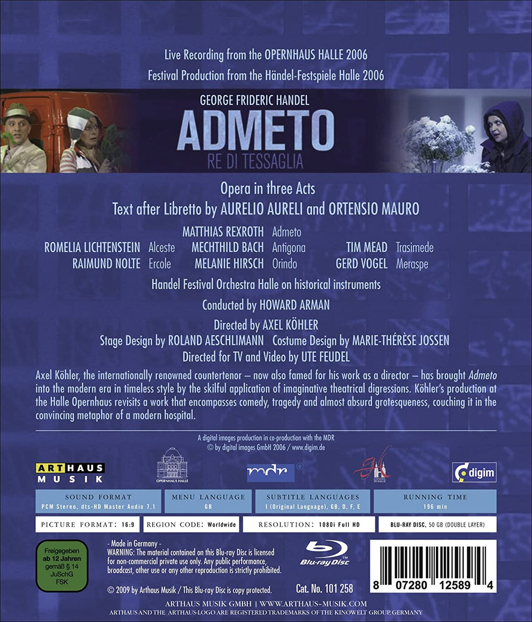 Georg Friedrich Händel – Admeto, re di Tessaglia (Händel-Festspiele Halle) [2009] [BLu-ray]