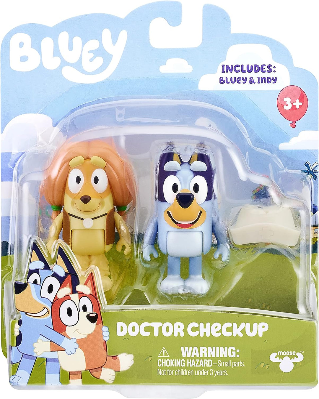 Bluey Doctor Figure 2-Pack, 2,5 Zoll bewegliche Figuren mit Zubehör