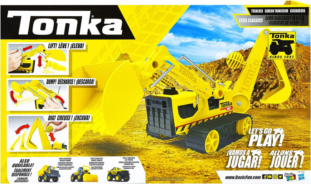 Tonka 06063 Classic Steel Trencher, Kinder-Konstruktionsspielzeug für Jungen und Mädchen, V