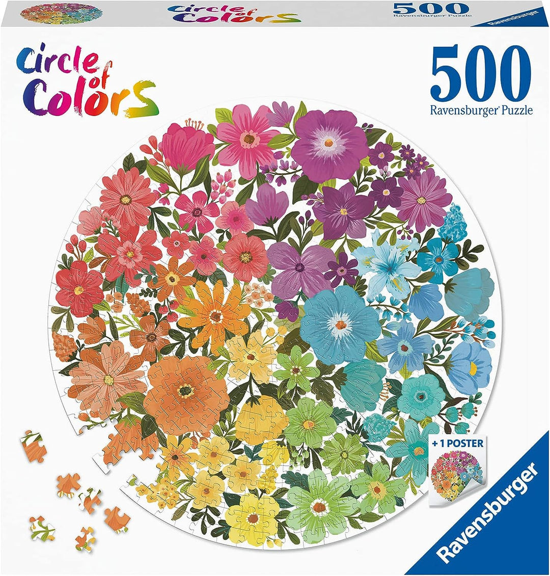 Ravensburger 17167 Kreis der Farben-Blumen, 500-teiliges Puzzle für Erwachsene