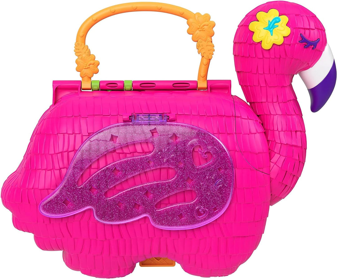 Polly Pocket Flamingo Party Large Compact, 26 Überraschungen (einschließlich Margot &amp; Frie).