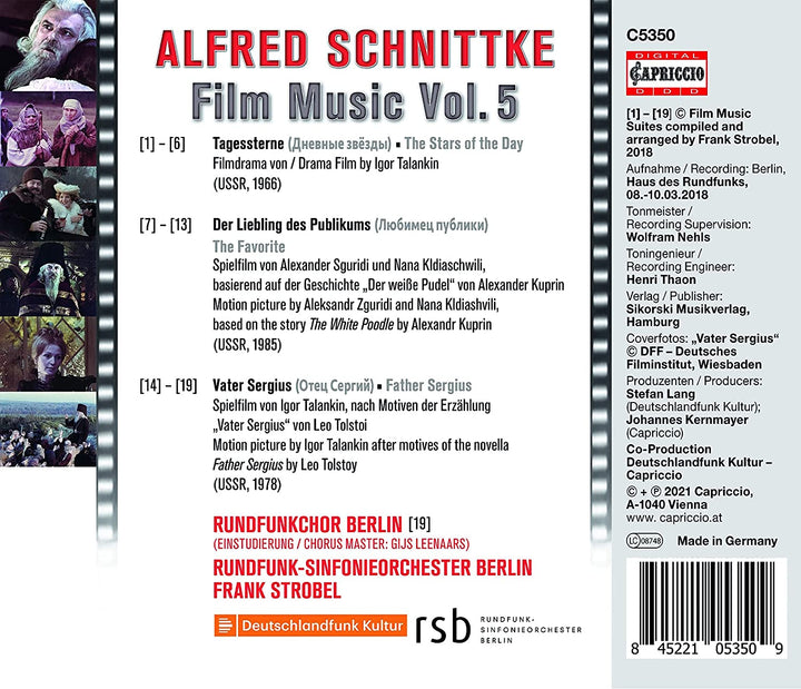 Rundfunk Chor Berlin - Schnittke: Filmmusik Band 5 [Rundfunk Chor Berlin; Rundfunk-Sinfonieorchester Berlin; Frank Strobel] [Capriccio: C5350] [Audio CD]