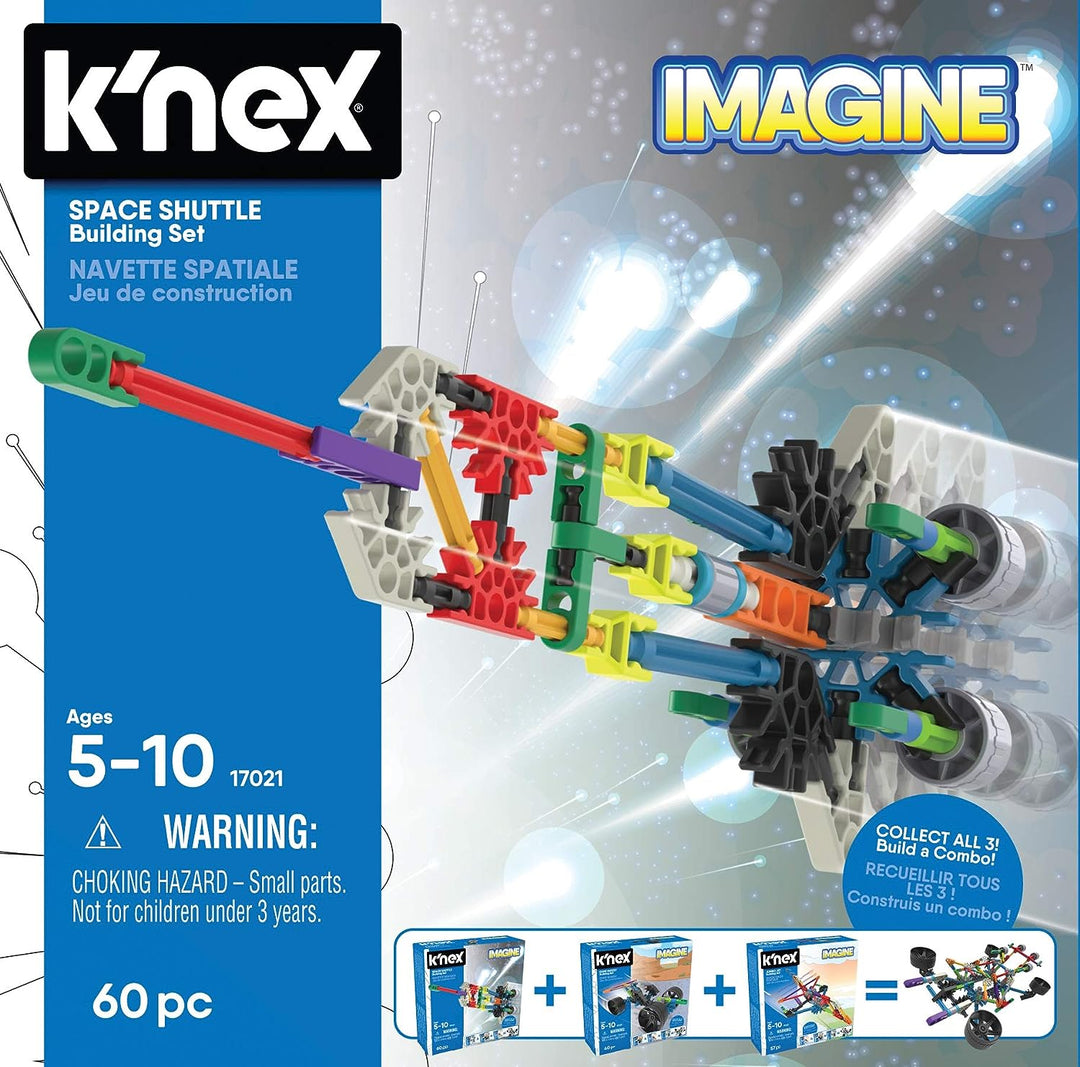 K'Nex KNex 520 17020 Imagine Spielzeugset Space Shuttle Construction – 60 Teile – Alter 5–10 EA Einführungsfahrzeug sortiert, mehrfarbig