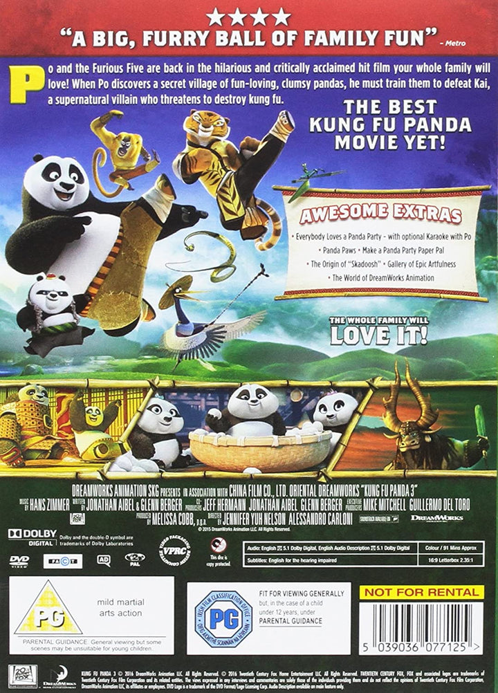 Kung Fu Panda 3 [DVD] [2016]