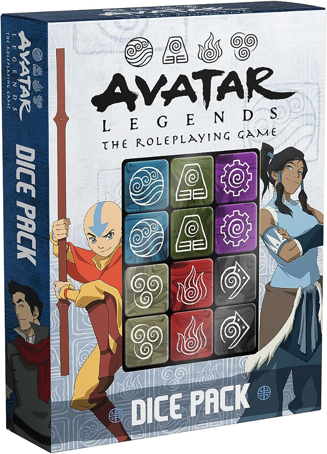 Avatar Legends The RPG: Dice Pack – 12-teiliges graviertes Würfelset, Rollenspiel