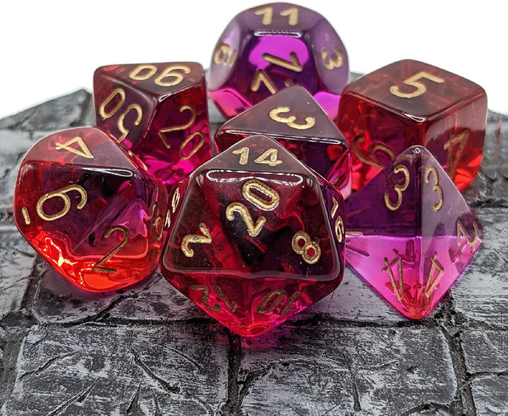 Gemini Polyhedral Dice Set | Set of 7 Dice in a Variety of Sizes Designed for Roleplaying Games