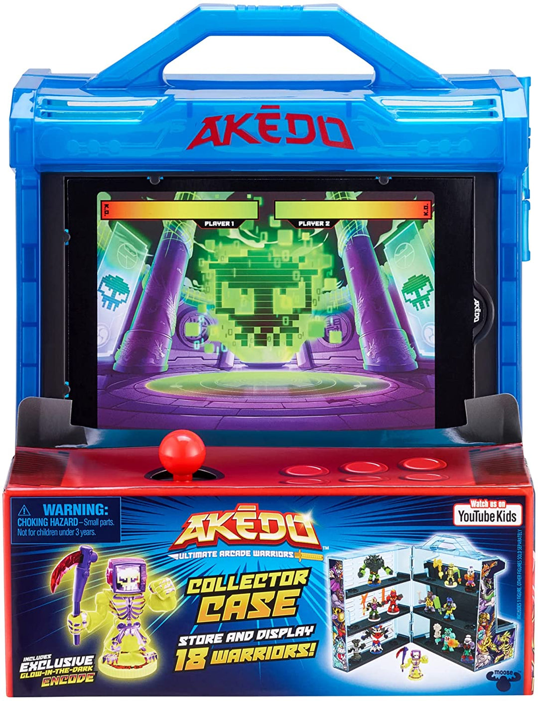 Akedo 14241 Ultimate Arcade Warriors Sammlerkoffer Mini-Kampf-Actionfiguren Bereit, kämpfen, Schlag aufteilen