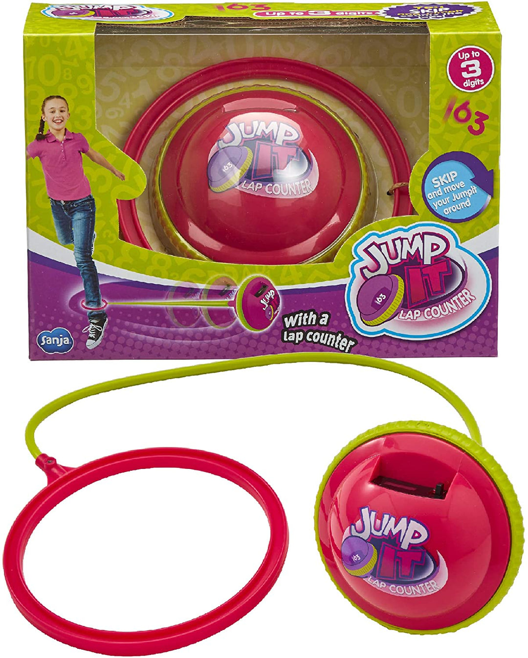 Jump it 07556 Roze-Skipping Fitness Coördinatie Speelgoed met Teller Tot 1.000 rondes