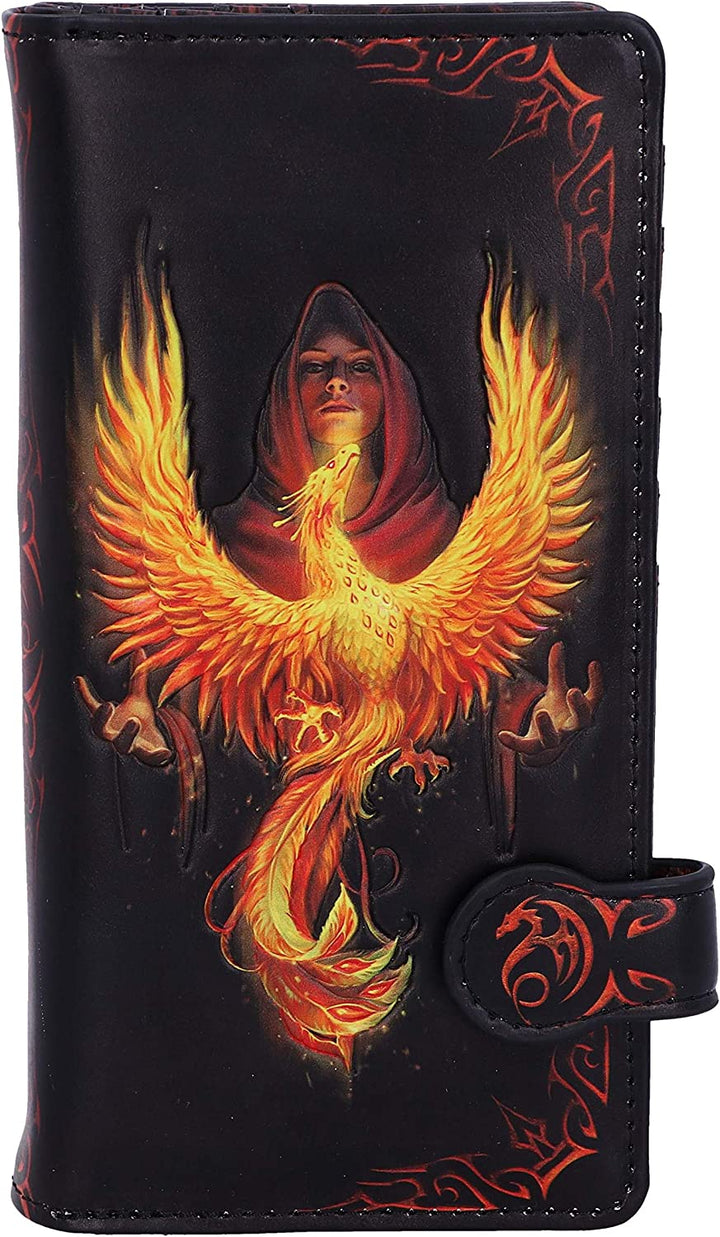 Nemesis Now Anne Stokes Phoenix Rising Mythical Bird Geprägte Geldbörse, Schwarz, 18,5