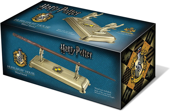 The Noble Collection Harry Potter Hufflepuff Zauberstabständer – 8 Zoll (20 cm) goldfarbener individueller Zauberstabständer – Harry Potter Filmset Film-Requisiten Zauberstäbe Geschenke