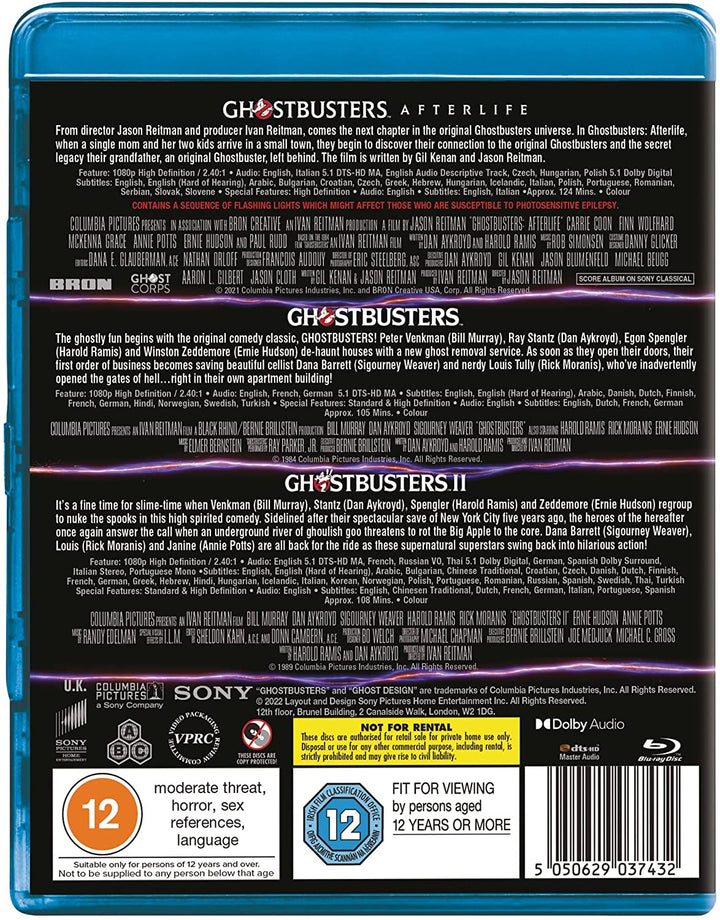 Ghostbusters Triple: (1984), II &amp; Afterlife (3 Disc BD) [2021] – Komödie/Fantasy [Blu-ray]